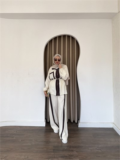 Derla Şerit Takım - Krem