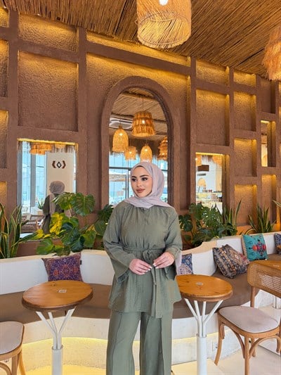 Derma Taşlı Takım - Yeşil 