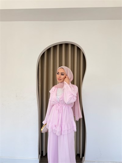 Deva Şifon Takım - Pembe