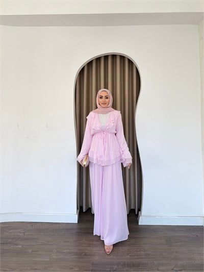 Deva Şifon Takım - Pembe