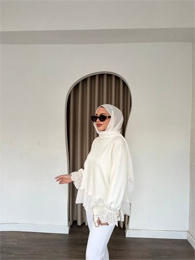 Dila Dantel Detay Swaet - Beyaz (ÖN SİPARİŞ )