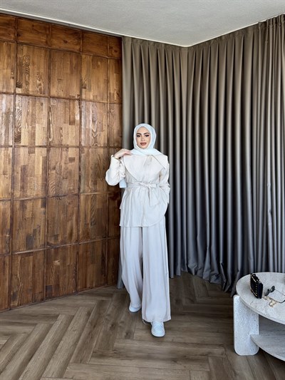 Dilek Asimetrik Takım - Krem