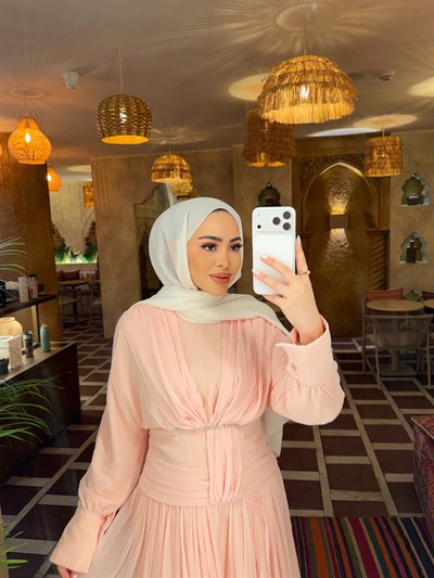 Dinna Şalvar Elbise - Pudra