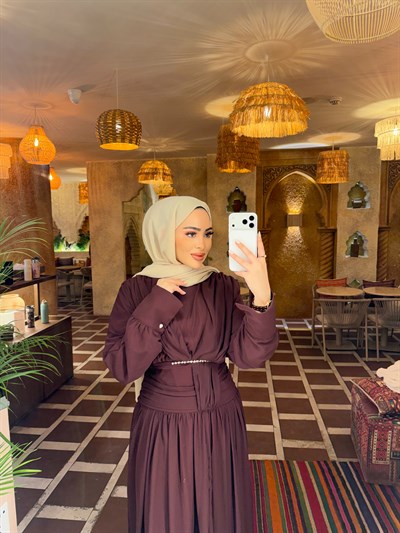 Dinna Şalvar Elbise - Mürdüm