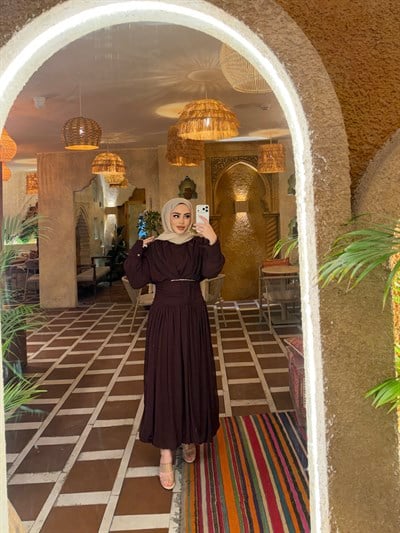 Dinna Şalvar Elbise - Mürdüm