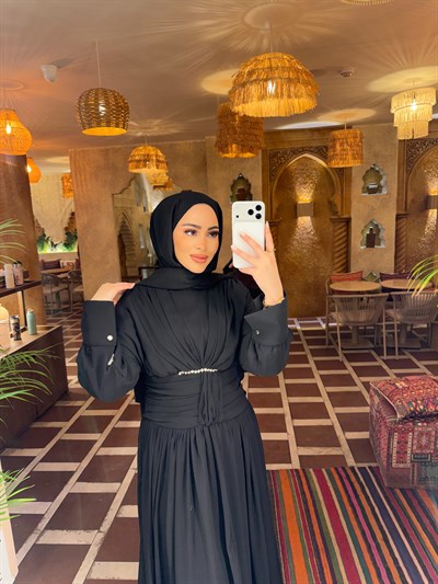 Dinna Şalvar Elbise - Siyah