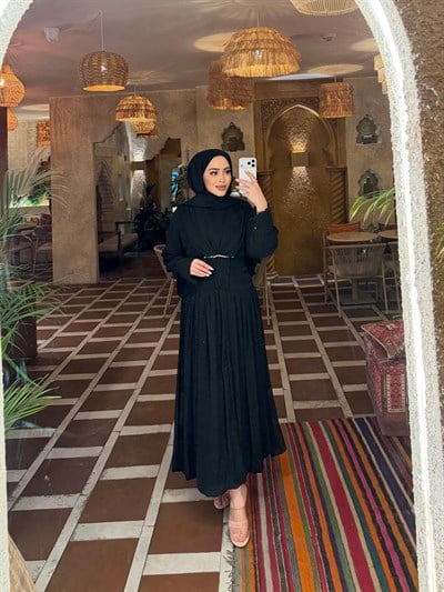 Dinna Şalvar Elbise - Siyah