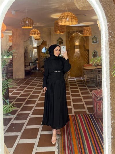 Dinna Şalvar Elbise - Siyah