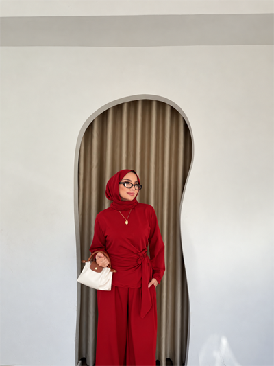 Diva Pantolonlu Takım - Kırmızı