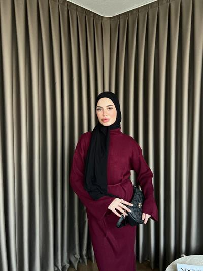 Dora Triko Elbise Bordo