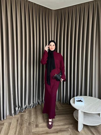 Dora Triko Elbise Bordo