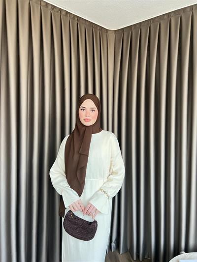 Dora Triko Elbise Ekru 