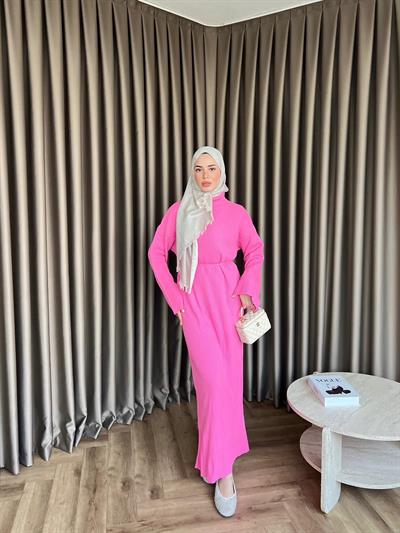 Dora Triko Elbise Pembe