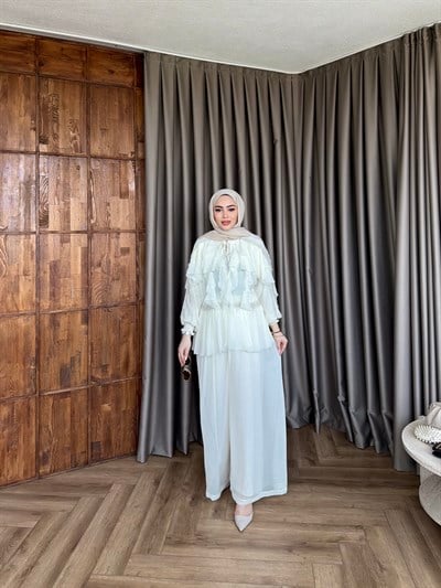 Dubai Dantel Takım - Ekru