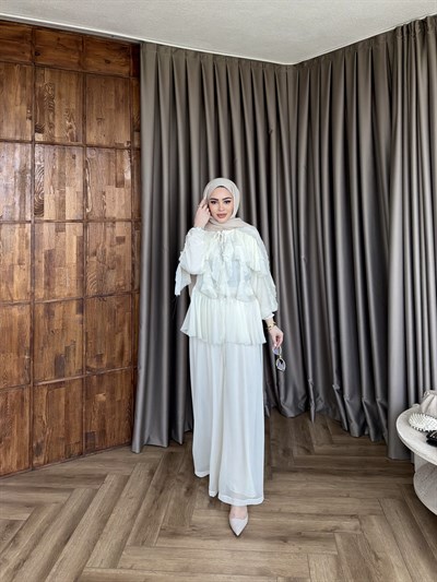 Dubai Dantel Takım - Ekru