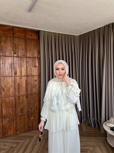 Dubai Dantel Takım - Ekru