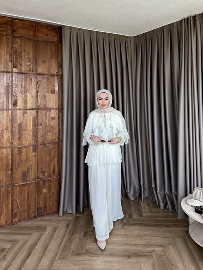 Dubai Dantel Takım - Ekru