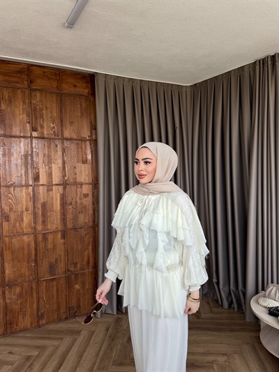 Dubai Dantel Takım - Ekru