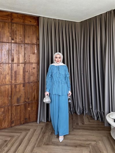 Dubai Dantel Takım - İndigo