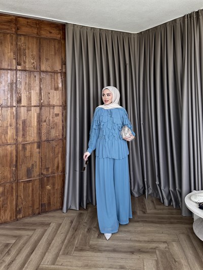 Dubai Dantel Takım - İndigo