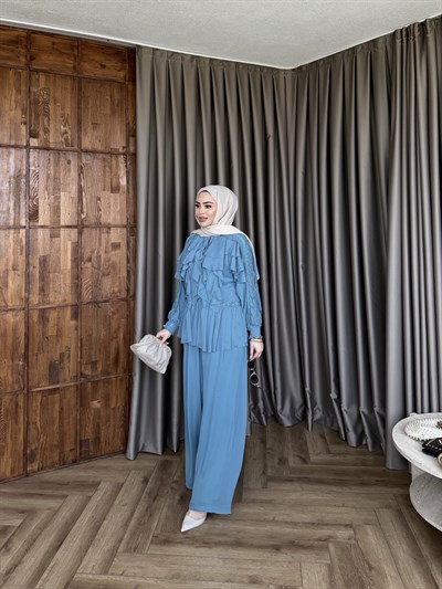 Dubai Dantel Takım - İndigo