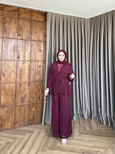 Dubai Dantel Takım - Mürdüm