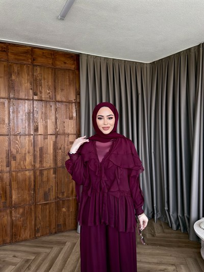 Dubai Dantel Takım - Mürdüm