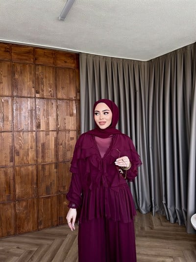 Dubai Dantel Takım - Mürdüm