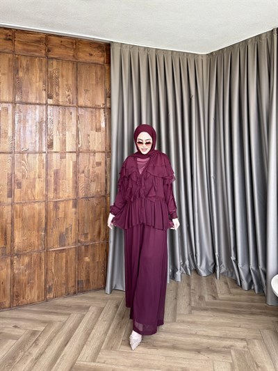 Dubai Dantel Takım - Mürdüm