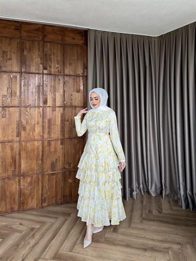 Ekim Çiçek Elbise - Sarı