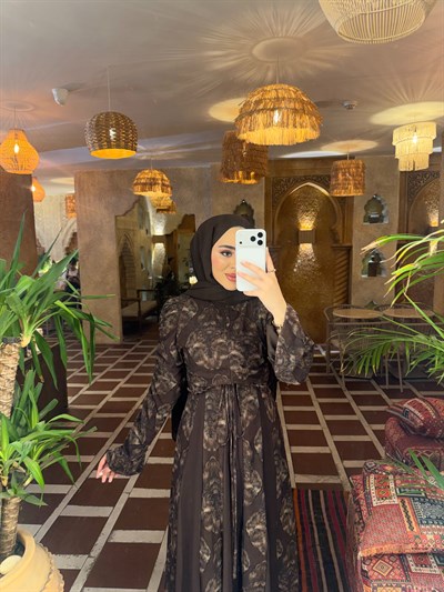 Eliza Tasarım Elbise -Kahve
