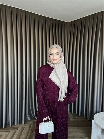 Erla Taş Detaylı Takım - Mürdüm