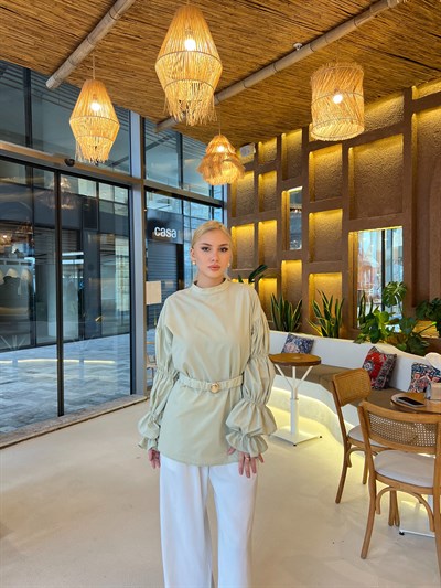 Es Balon Kol Gömlek - Yeşil