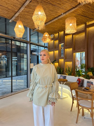 Es Balon Kol Gömlek - Yeşil