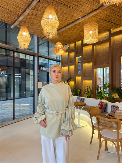 Es Balon Kol Gömlek - Yeşil