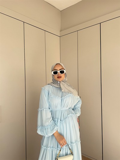 Esso Şifon Elbise - Bebe mavi(ÖN SİPARİŞ)