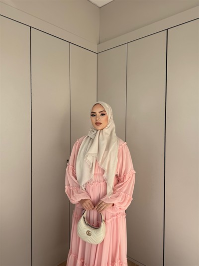 Esso Şifon Elbise - Pudra(ÖN SİPARİŞ)