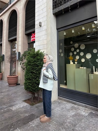 Eva Kürk Detaylı Hırka - Beyaz