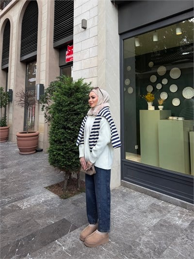 Eva Kürk Detaylı Hırka - Beyaz