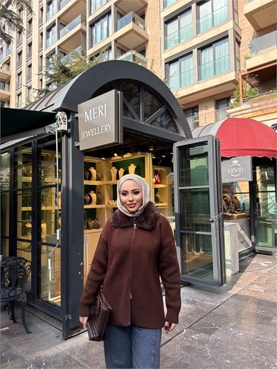 Eva Kürk Detaylı Hırka - Kahve