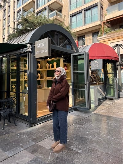 Eva Kürk Detaylı Hırka - Kahve