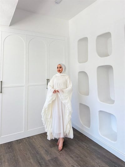 Eyşa Kimona Elbise - Beyaz