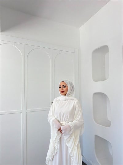Eyşa Kimona Elbise - Beyaz