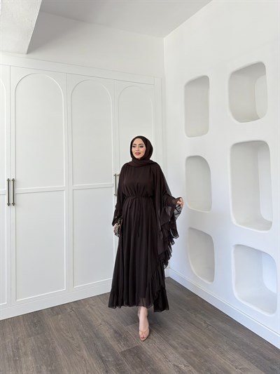Eyşa Kimona Elbise - Kahve