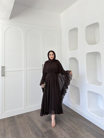 Eyşa Kimona Elbise - Kahve