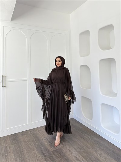 Eyşa Kimona Elbise - Kahve