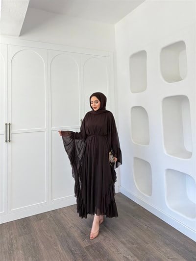 Eyşa Kimona Elbise - Kahve