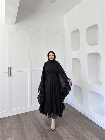Eyşa Kimona Elbise - Siyah 
