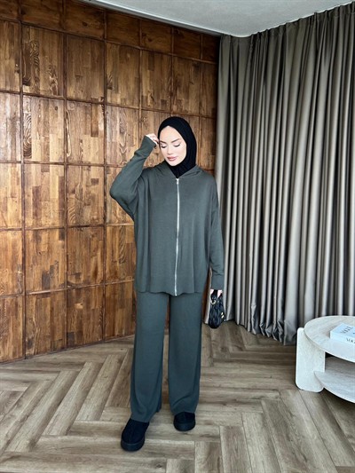 Fermuarlı Doray Takım - Yeşil