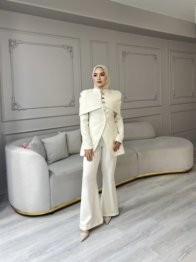 Fşy-Marci Gold Düğmeli Takım - Bej